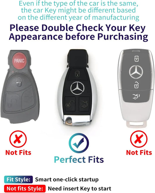 for Mercedes Key Fob Cover 3 Button TPU Bling Car Key Chain Accessories Keys Case Shell Protector for Mercerdes Benz AMG GLC GLA CLA GLS GLE GLK CLS C 300 G E S ML Class Women Girly