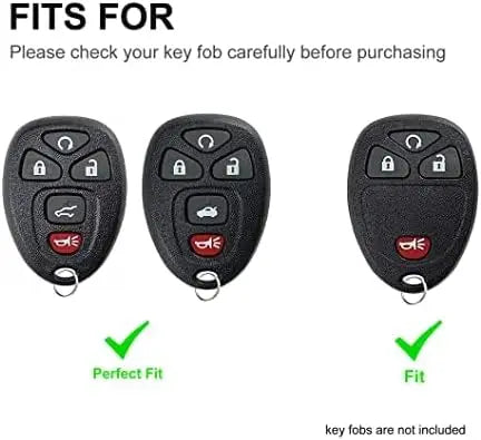 Key Fob Shell for Chevy Suburban Tahoe Traverse/GMC Acadia Yukon/Cadillac Escalade SRX/Buick Enclave/Saturn Outlook 5 Button Car Keyless Entry Remote Key Fob Case Cover (Black White) Smart Fob Replacement Cover
