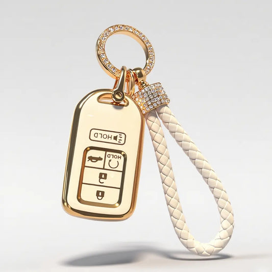 Key Fob Cover 2016-2022 for Honda with Keychain, Premium Soft TPU Full Protection Key Fob Case for Honda Accord Civic CRV Pilot Passport Smart Remote Key Protector