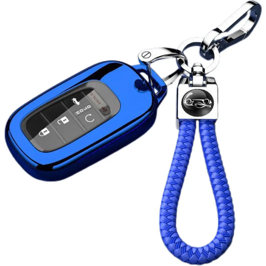 for Honda Key fob Cover with Keychain,Car Key Case Protector Compatible with 2022 2023 2024 2025 Honda Accord Civic HR-V CR-V Pilot Smart Remote Key, Universal