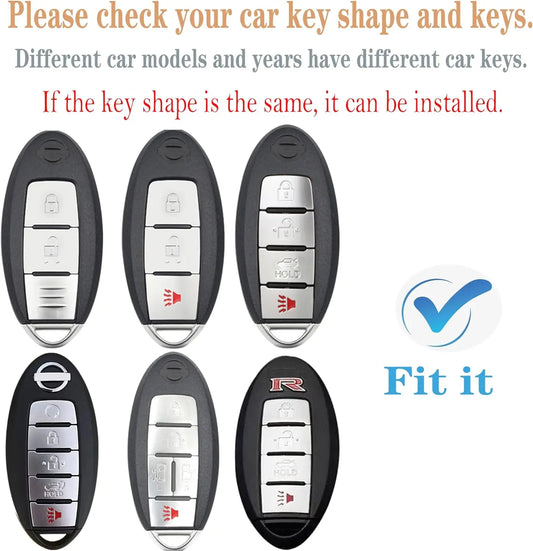 for Nissan Key Fob Cover with Keychain,Soft TPU Key Case Shell Full Protection for Altima Rogue Maxima Sentra Infiniti Armada Sedan Murano Pathfinder Frontier 3 4 5 Button Holder