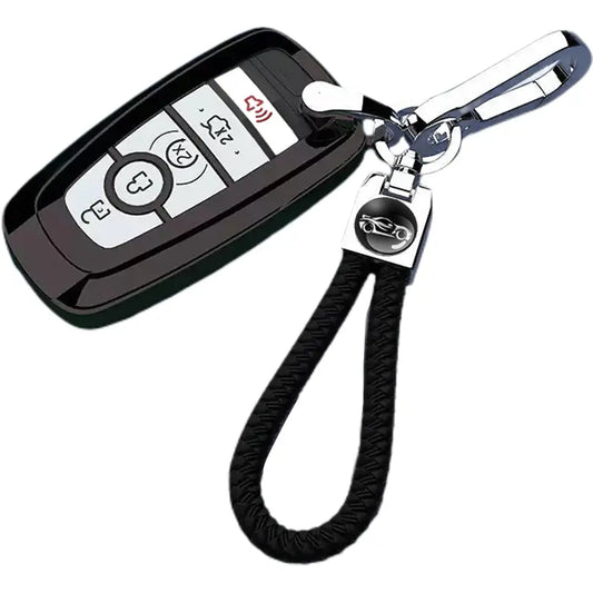 Ford Key Fob Cover with Keychain for Explorer Fusion Escape Edge Expedition F150 F250 F350 F450 F550 Maverick Mustang 3/4/5 Buttons Smart Key Case Shell
