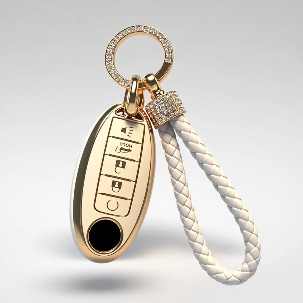 Key Fob fits 2013 2014 2015 Nissan Altima Pathfinder Infiniti QX60 JX35 Smart Keyless Entry,5 Button。TPU Key Fob Cover for Nissan - Compatible with Altima, Sentra, Rogue, Pathfinder, Murano, Armada, Maxima, Versa - Durable Car Key Protector Shell