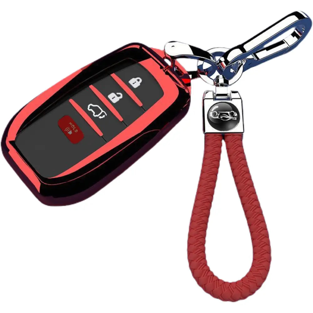 for Toyota Key fob Cover,case with chain,Tpu 360 Degree Protection Key Case compatible with 2021-2025 2026 Venza,RAV4 Prime,Sienna,Land Cruiser,Fortuner,Mirai,