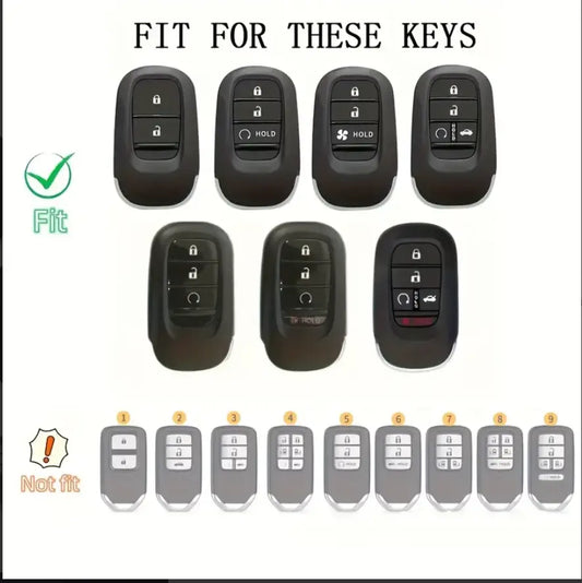 Key Fob Cover for (3/4/5 Buttons) Honda 2022 2023 2024 2025 Civic Accord HR-V Pilot CR-V, TPU, Black, silver, red, blue