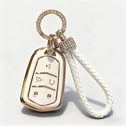 Key Fob Shell Case for Cadillac ATS ATS-v CTS CT6 XTS XT5 XT4 XT6 SRX 2014 2015 2016 2017 2018 2019 2020 2021 Keyless Entry Remote Control 5/6btn Cover